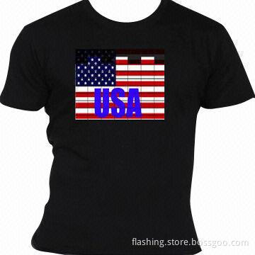 Hot selling sound-activated EL T-shirt